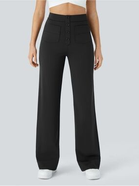 NWT Halara Black DayStretch High Waisted Casual Pants Size M Petite